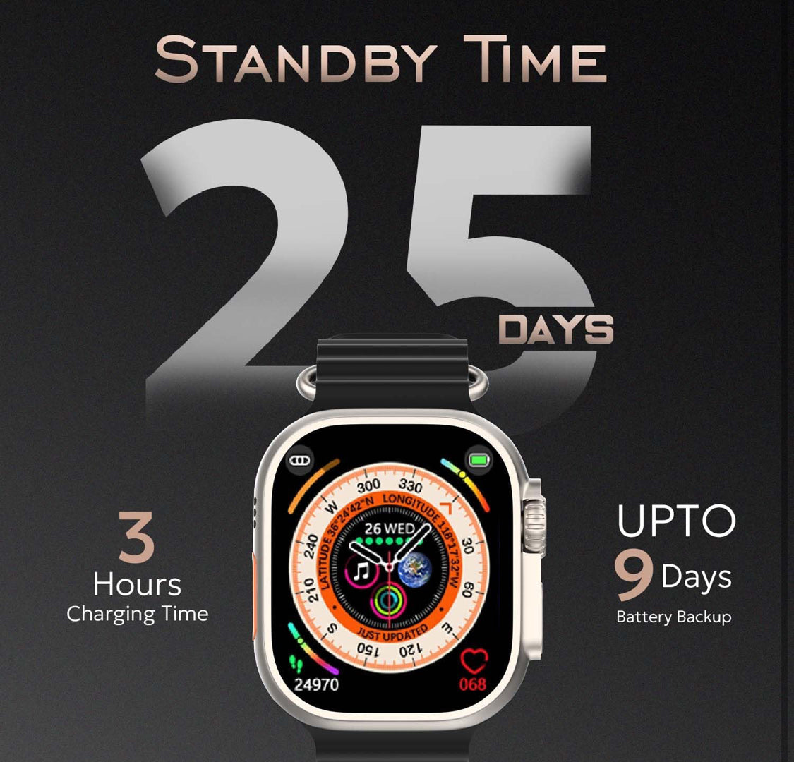 Ultra Smartwatch 9 β Bluetooth Calling, 2.2β HD Display, Fitness & Health Tracker
