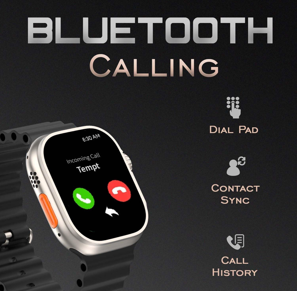 Ultra Smartwatch 9 β Bluetooth Calling, 2.2β HD Display, Fitness & Health Tracker