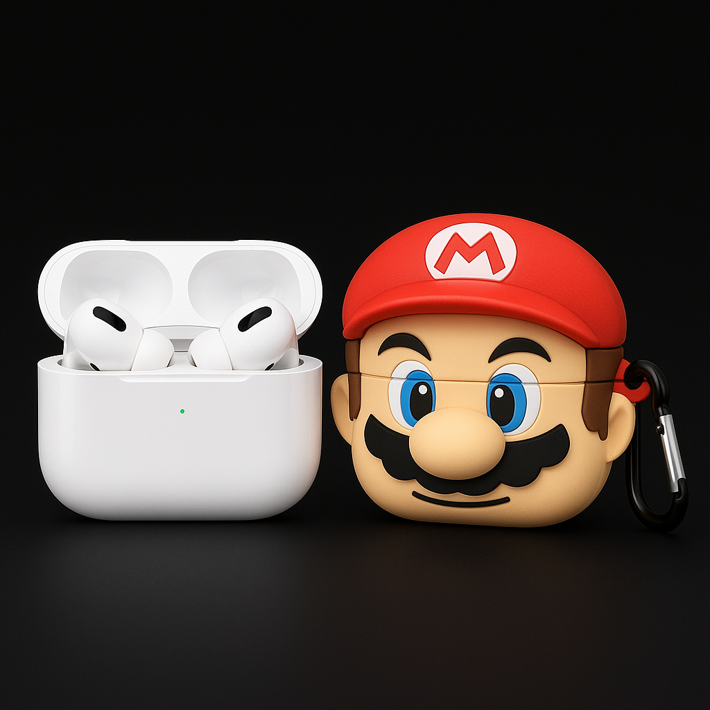 🎧 Apple AirPods Pro (2nd Gen) with Designer Silicone Cases – Multiple Styles (Mario, Starbucks & More)
